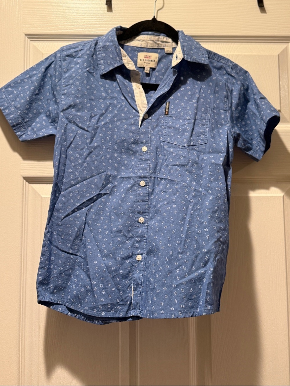 Ben Sherman Blue Short-Sleeve Button-Up Shirt